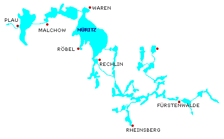 Karte: Mritz und Mercklenburger Seenplatte